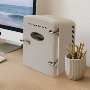 Frigidaire EFMIS129 Retro Mini 6 Beverage Skin Care Cooler Moonbeam